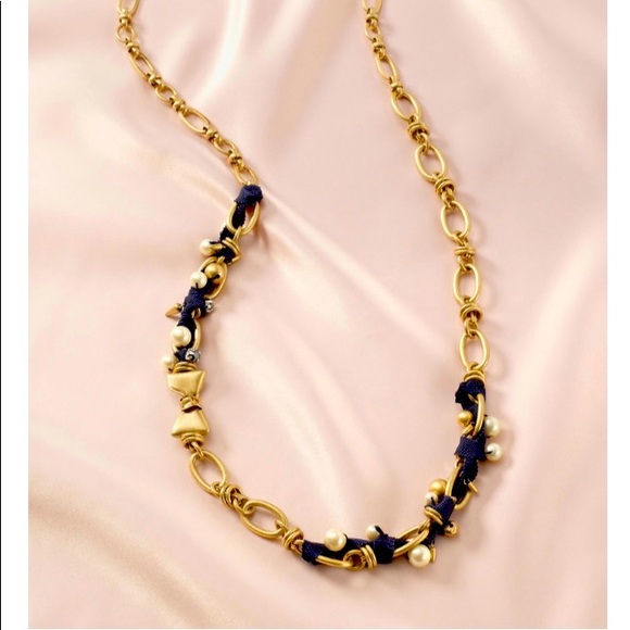 Stella & Dot The French Twist Ribbon Necklace NWT - Picture 1 of 5